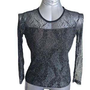 Elegant Black Lace Top L